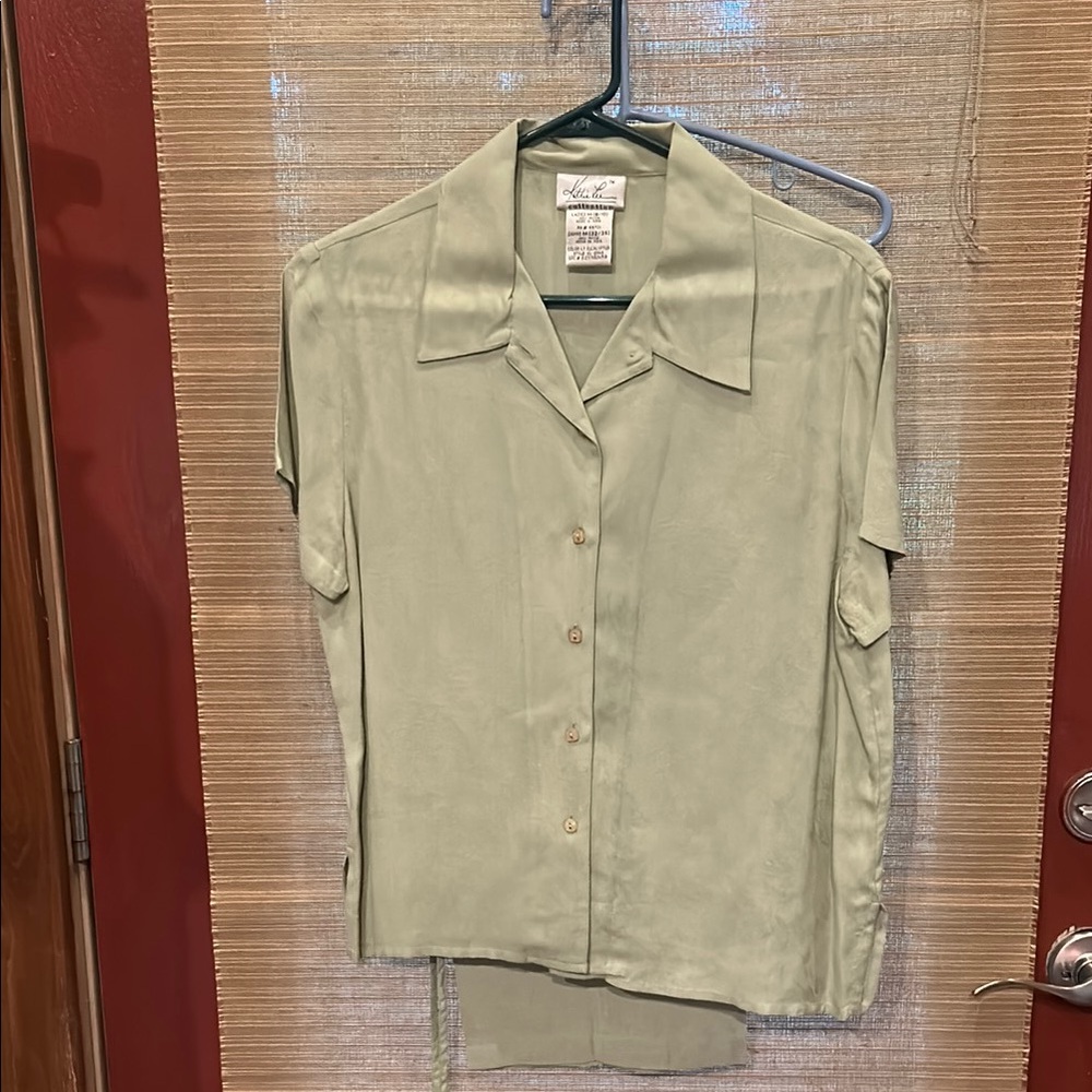 Kathie Lee Collection Mint Green Button Down Shirt and Pants